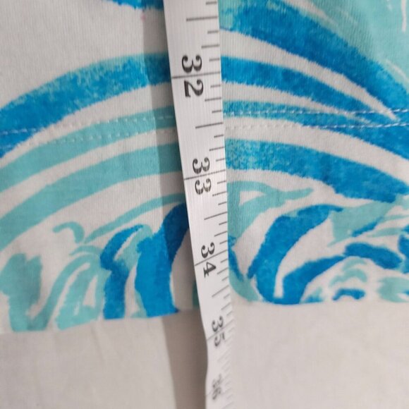 Lilly Pulitzer Womens Long Sleeve Dress Pima Cotton Blue/White Swirl Print Small - Picture 6 of 9